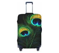 Woshuwo Due piume di pavone elastiche da viaggio coperture antipolvere antigraffio valigia Protector Fit 22-24 pollici