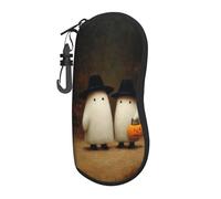 Woshuwo Due simpatici fantasmi bianchi nei boschi custodia portatile occhiali da sole luce borsa occhiali da sole caso