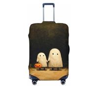 Woshuwo Due simpatici fantasmi che camminano nel sentiero della foresta elastica da viaggio coperture antipolvere antigraffio per valigie adatte a valigie da 56-61 cm