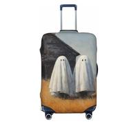 Woshuwo Due simpatici fantasmi vecchia casa abbandonata elastica da viaggio coperture antipolvere antigraffio valigia Protector Fit 22-24 pollici