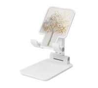 Woshuwo Elegante albero bianco colori oro pieghevole supporto per telefono cellulare angolo regolabile altezza desktop portatile cellulare culla compatibile con tutti gli smartphone bianco stile