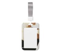 Woshuwo Elegante porta badge da donna che indossa un abito da sera nero scorrevole in plastica dura porta carte di lavoro per infermieri ufficio