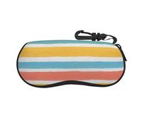 Woshuwo Estate Colore Strisce Orizzontali Corallo Turchese Occhiali Portatile Caso Luce Occhiali Da Sole Borsa Occhiali Da Sole