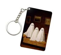 Woshuwo Famiglia Di Fantasmi Seduti Sul Divano Acrilico Portachiavi Moda Portachiavi Auto Catene Acriliche Tag Per Uomo Donna