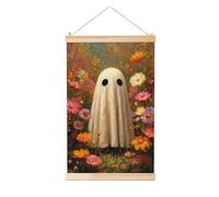 Woshuwo Fantasma nel giardino fiorito dipinto da appendere in lino, arte da parete in lino per la casa, opera d'arte moderna, decorazione per casa colonica, 40 x 60 cm