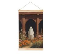 Woshuwo Fantasma nel giardino fiorito dipinto da appendere in lino, arte da parete in lino per la casa, opera d'arte moderna, decorazione per casa colonica, 40 x 60 cm