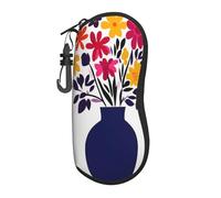 Woshuwo Fiori In Un Vaso Blu Semplice Portatile Occhiali Caso Luce Occhiali Da Sole Borsa Occhiali Da Sole Caso