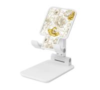 Woshuwo Floreale Primavera Fiore Rosa Peonia Narciso Pieghevole Supporto per Cellulare Angolo Regolabile Altezza Desktop Portatile Cellulare Culla Compatibile Con Tutti Gli Smartphone Bianco Stile