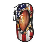 Woshuwo Football americano scoppiando attraverso la bandiera occhiali portatile caso luce occhiali da sole borsa occhiali da sole caso