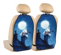 Woshuwo Ghost che suona la chitarra sul tetto dell'auto, protezione contro i calci posteriori, confezione da 2 tappetini con tasche portaoggetti per proteggere i veicoli da sporco, fango e graffi