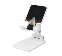 Woshuwo Ghost Reading In The Library Supporto per cellulare pieghevole ad angolo regolabile in altezza Supporto per cellulare portatile da tavolo compatibile con tutti gli smartphone bianco