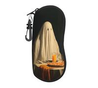 Woshuwo Ghost Sits At The Table Custodia portatile per occhiali da sole leggera Custodia per occhiali da sole