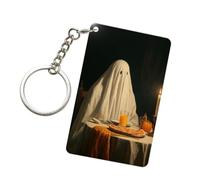 Woshuwo Ghost Sits At The Table Portachiavi acrilico moda portachiavi auto catene in acrilico tag per uomo donna