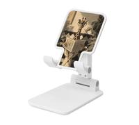 Woshuwo Giraffa con occhiali sul WC Lettura Giornale Pieghevole Supporto per cellulare Angolo Regolabile Altezza Desktop Portatile Cellulare Culla Compatibile con tutti gli Smartphone Bianco Stile