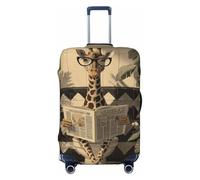 Woshuwo Giraffa con occhiali sul WC, per leggere giornali, copribagagli da viaggio, antipolvere, antigraffio, adatta per valigie da 56-61 cm