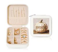 Woshuwo Grande zucca con parola speranza gioielli organizer da viaggio, in pelle PU, per anelli, orecchini, ciondoli, collane, per ragazze e donne