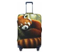 Woshuwo Graziosa copertura elastica per valigie da viaggio, con panda rosso arricciato su un ramo di albero, antipolvere, antigraffio, adatta per valigie da 56-61 cm