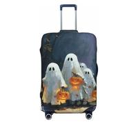 Woshuwo Graziosi fantasmi che camminano nel vecchio sentiero della foresta con zucche, coperture elastiche per bagagli da viaggio, antipolvere, antigraffio, adatte per valigie da 56-61 cm