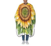 Woshuwo Grembiule semplice per tagliare i capelli del girasole dell'acquerello, grembiule del barbiere del salone per adulti