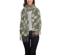 Woshuwo Grigio E Verde Colori Muri di Pietra Delle Donne Sciarpa Nappa Sciarpa Scialle Delle Signore Calde Frange Scialle Avvolge