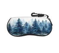 Woshuwo Gruppo Di Acquerello Blu Alberi Di Natale Portatile Occhiali Caso Luce Occhiali Da Sole Borsa Occhiali Da Sole Caso