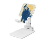 Woshuwo Halloween Wolf Howling In The Forest Vintage Pieghevole Supporto per Cellulare Angolo Regolabile Altezza Desktop Portatile Cellulare Culla Compatibile Con Tutti Gli Smartphone Bianco Stile