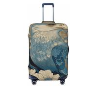 Woshuwo Happy Eagle and Flowers - Copribagagli da viaggio elastico, antipolvere, antigraffio, adatto per valigie da 56-61 cm