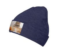 Woshuwo Haunted House con zucca arancione berretto per uomo donna inverno caldo maglia risvolto cappelli acrilico Skull Cap
