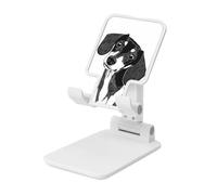 Woshuwo Japanese Art Dashund Dog - Supporto pieghevole per cellulare, con angolo regolabile, altezza regolabile, compatibile con tutti gli smartphone, colore: bianco