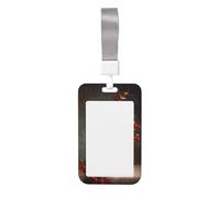 Woshuwo Lanterna vintage con bacche di agrifoglio e vischio, porta badge scorrevole, in plastica dura, per biglietti di lavoro, targhette, per infermieri e ufficio