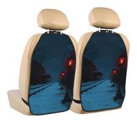 Woshuwo Lanterne gotiche lungo il sentiero innevato protezione per il retro del sedile dell'auto, confezione da 2 tappetini con tasche portaoggetti per proteggere i veicoli da sporco e graffi di fango