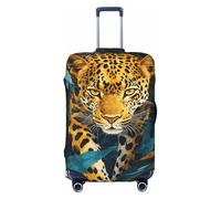 Woshuwo Leopard Walking Through The Jungle - Copribagagli da viaggio elastico, antipolvere, antigraffio, adatto per valigie da 56-61 cm