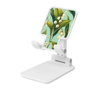 Woshuwo Lilly Of The Valley - Supporto per cellulare pieghevole, stile vintage, con angolo regolabile in altezza, compatibile con tutti gli smartphone, colore: bianco