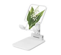 Woshuwo Lily Of The Valley - Supporto pieghevole per cellulare, con angolo regolabile, altezza regolabile, portatile, compatibile con tutti gli smartphone, colore: bianco
