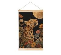 Woshuwo Maestoso leopardo nel cielo notturno dipinto da appendere in lino, arte da parete per la casa, opera d'arte moderna decorazione per la casa 40 x 60 cm