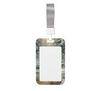 Woshuwo Majestic Deer Standing Forest Creek Winter Sliding ID Badge Holder Hard Plastic Work Card Case Name Tag Protector per infermieri ufficio