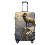 Woshuwo Majestic Sheep On Mountain Ledge - Copribagagli da viaggio elastico, antipolvere, antigraffio, adatto per valigie da 56-61 cm