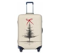 Woshuwo Minimal Christmas Evergreen Tree Red Ribbon Bow Elastic Travel bagagli Covers antipolvere antigraffio valigia Protector Fit 22-24 pollici