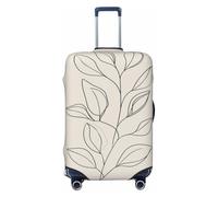 Woshuwo Minimal Line Art Botanical Sprig Leaves - Copribagagli da viaggio elastico, antipolvere, antigraffio, adatto per valigie da 56-61 cm