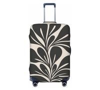 Woshuwo Minimalist Botanical Black Solid Fraejipani Elastico Viaggio Bagagli Copre Antipolvere Resistente ai Graffi Valigia Protector Fit 22-24 Pollici