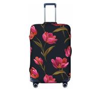 Woshuwo Minimalist Botanical Tulipani Elastici Viaggi Coperture Antipolvere Resistente ai Graffi Valigia Protector Fit 22-24 Pollici