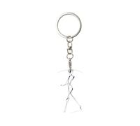 Woshuwo Minimalist Line Art Sketch Walking Figura umana Rettangolo Placcato Metallo Portachiavi Portachiavi Kechains Per Donne Uomini