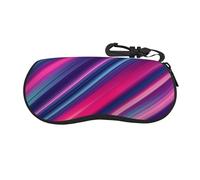 Woshuwo Neon Blu E Fucsia Strisce Diagonali Occhiali Portatile Caso Luce Occhiali Da Sole Bag Occhiali Da Sole Caso Occhiali Da Sole