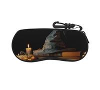 Woshuwo Old Witch Hat On Books Candele Zucca Occhiali Portatile Caso Luce Occhiali Da Sole Borsa Occhiali Da Sole Caso
