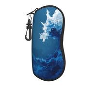 Woshuwo Onda Crashing Minimalista Blu Gradienti Occhiali Portatile Caso Luce Occhiali Da Sole Borsa Occhiali Da Sole Caso