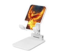 Woshuwo Phoenix Rising From Flames Gold-Ash Supporto per cellulare pieghevole ad angolo regolabile in altezza Supporto per cellulare portatile da tavolo compatibile con tutti gli smartphone bianco