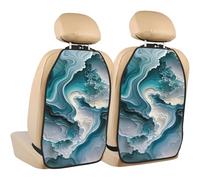 Woshuwo Pittura a inchiostro Jade intagli in marmo per sedile posteriore dell'auto, confezione da 2 tappetini con tasche portaoggetti per proteggere i veicoli da sporco, fango e graffi