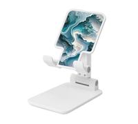 Woshuwo Pittura a inchiostro Sculture in giada Texture marmo Supporto pieghevole per telefono cellulare ad angolo regolabile in altezza Supporto per cellulare portatile da tavolo compatibile con tutti