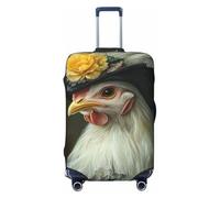 Woshuwo Pollo che indossa un cappello vittoriano elastico da viaggio coperture antipolvere antigraffio valigia Protector Fit 22-24 pollici