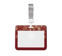Woshuwo Porta badge con fiocchi di neve e stelle su sfondo rosso, scorrevole, in plastica rigida, per infermieri e ufficio